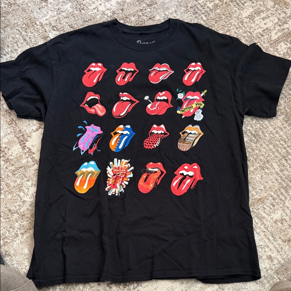 Bravado Black Tee with Colorful Tongue Graphics